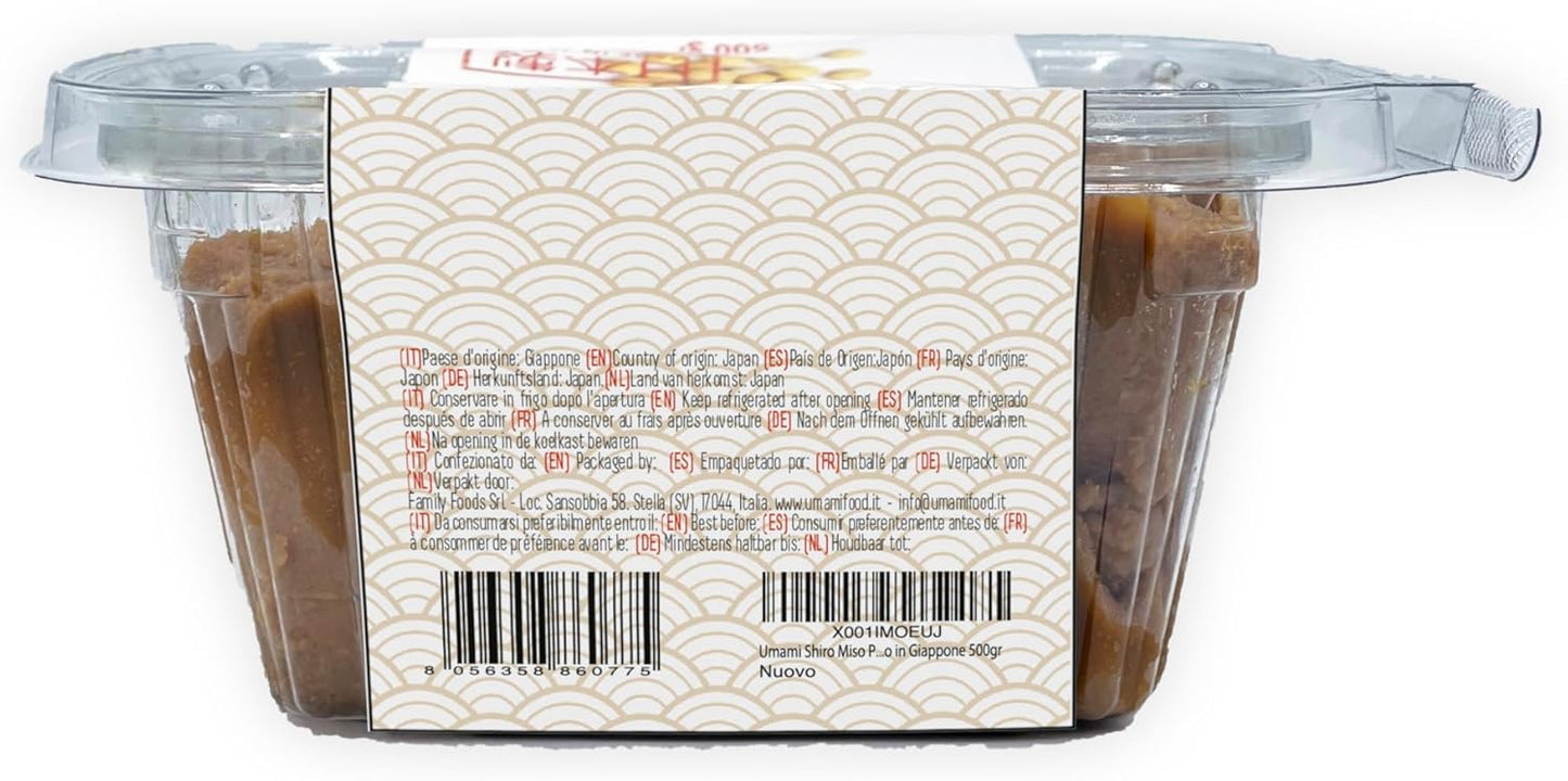 Umami Shiro Miso Fabriqué au Japon 500gr - Soja Cultivé au Japon, Fermentation longue de manière artisanale !