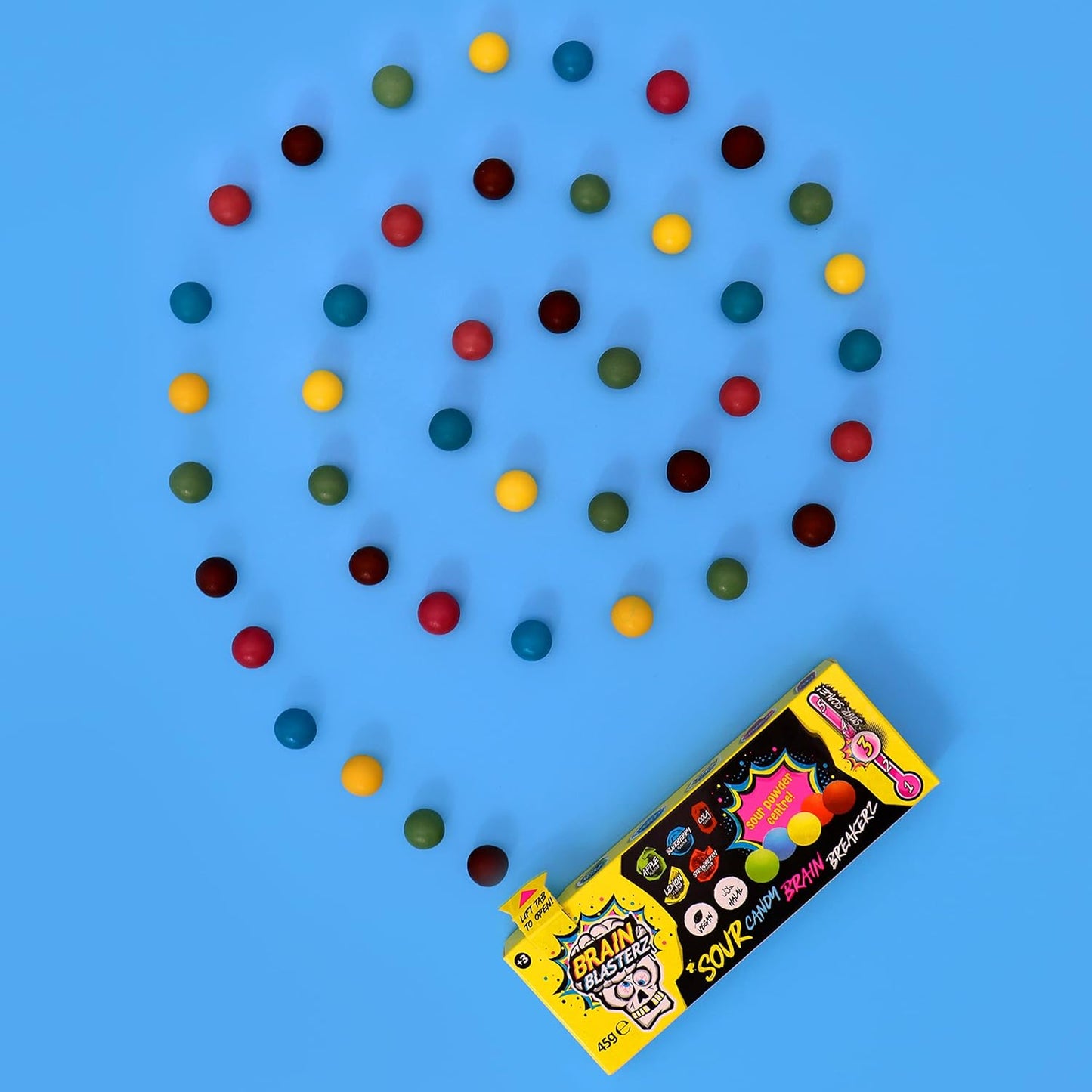 Brain Blasterz Boîte à friandises Super Sour Sweet – Hard Candy, Brain Breakerz, Candy Spray, Sour Powder Dipper et plus encore | Fraise, pastèque, baies et plus encore