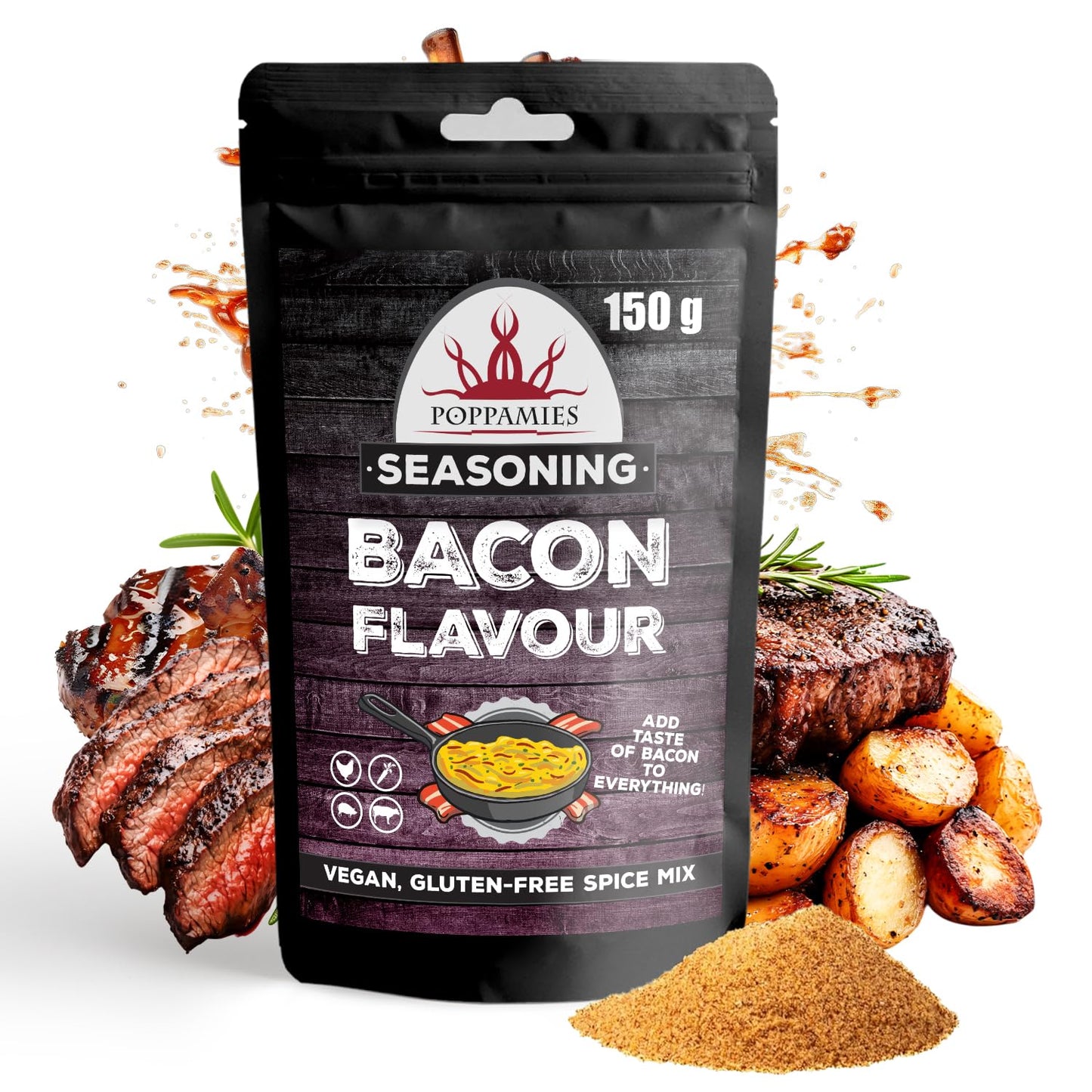 Poppamies Louisiana Cajun BBQ Rub - Assaisonnement BBQ 100% Naturel - Marinade Sèche & Épices. Particulièrement adapté pour le poulet et les fruits de mer - Idéal au Grill au Four -Grand Format (200g)