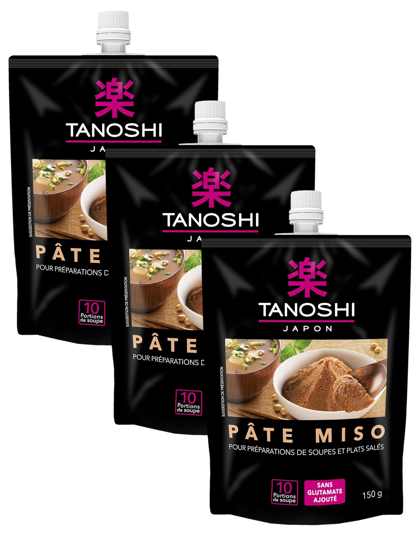 TANOSHI - Soupe Miso Tofu - Soupe Instantanée - 3 Personnes - Sans Glutamate Ajouté - 60, 9 g