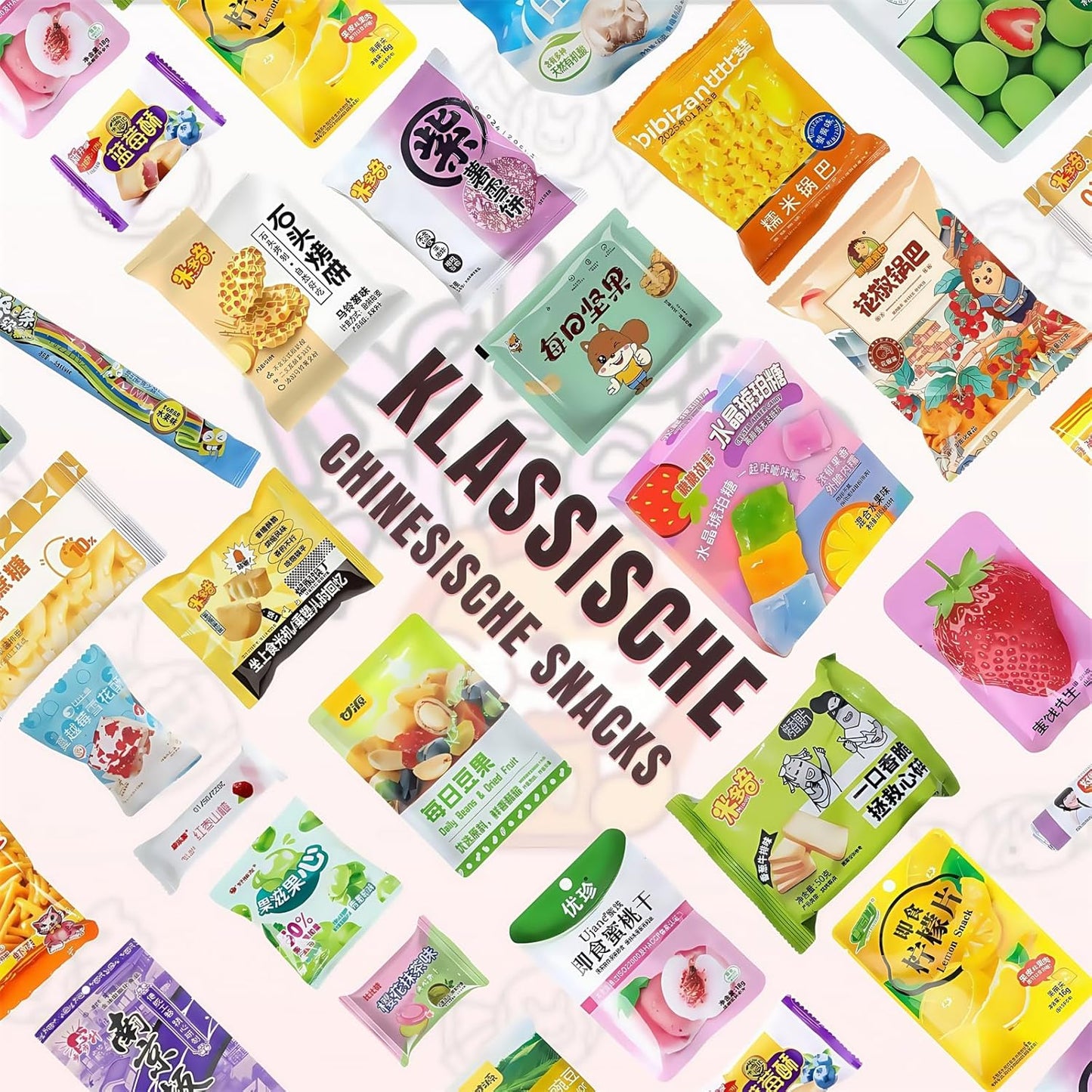 McKona-Coffret Cadeau XXL De 25 Snacks Et Bonbons Chinois - Sélection De Biscuits, Chocolats Et Sucreries - Inclus Guide Culturel - Voyage Gourmand Autour Du Monde - Idée Cadeau Originale