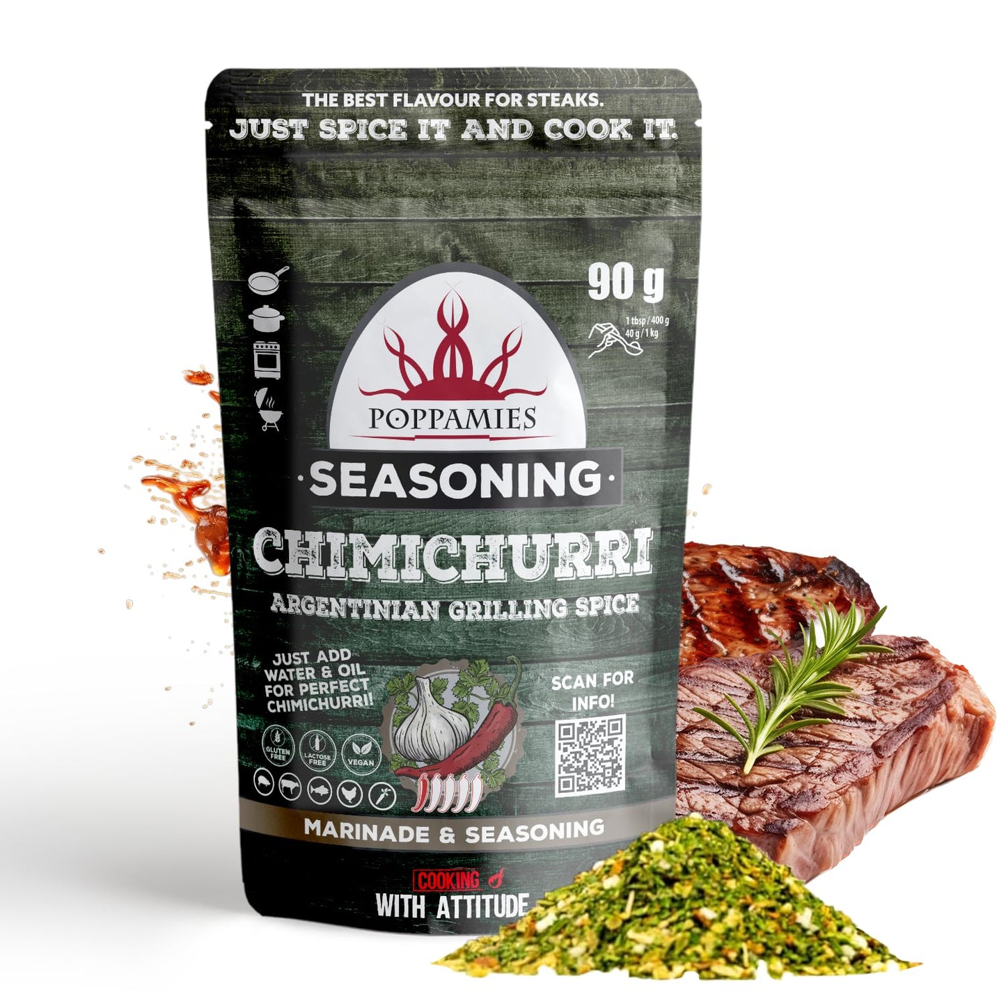 Poppamies Louisiana Cajun BBQ Rub - Assaisonnement BBQ 100% Naturel - Marinade Sèche & Épices. Particulièrement adapté pour le poulet et les fruits de mer - Idéal au Grill au Four -Grand Format (200g)