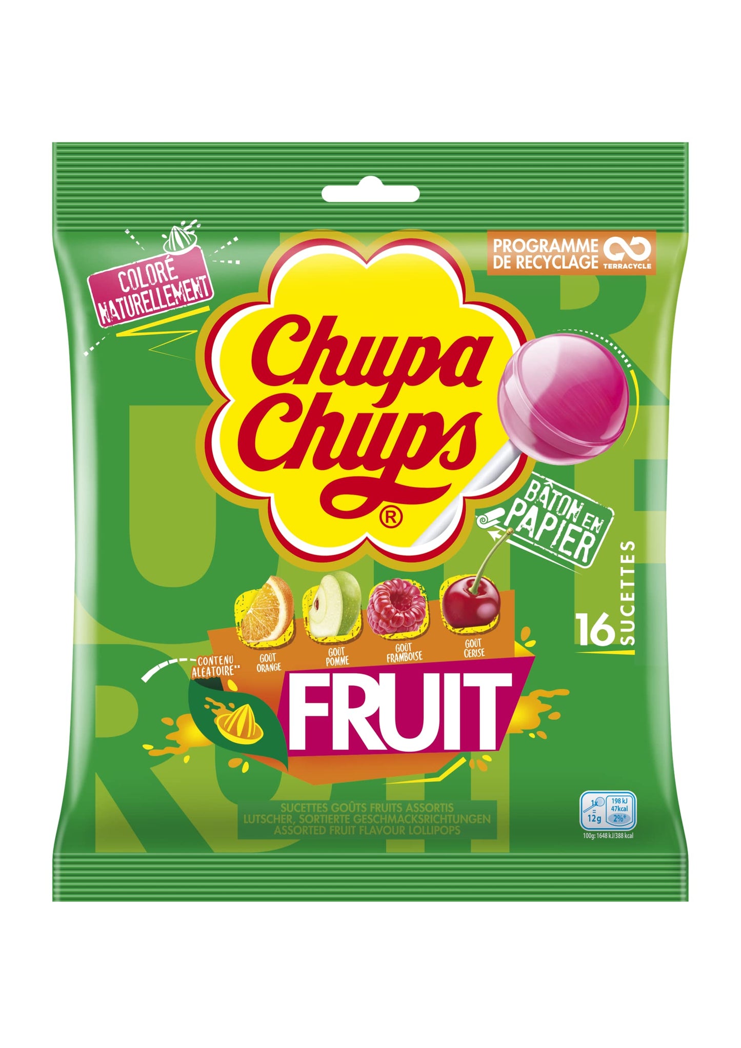 Chupa Chups - Tubo de 100 Sucettes - Parfums Choco/Vanille, Lait/Fraise, Caramel - 0 Pour cent de Matières Grasses - Idéal pour Fêtes d'Anniversaires - Boite Milky de 1,2 Kg