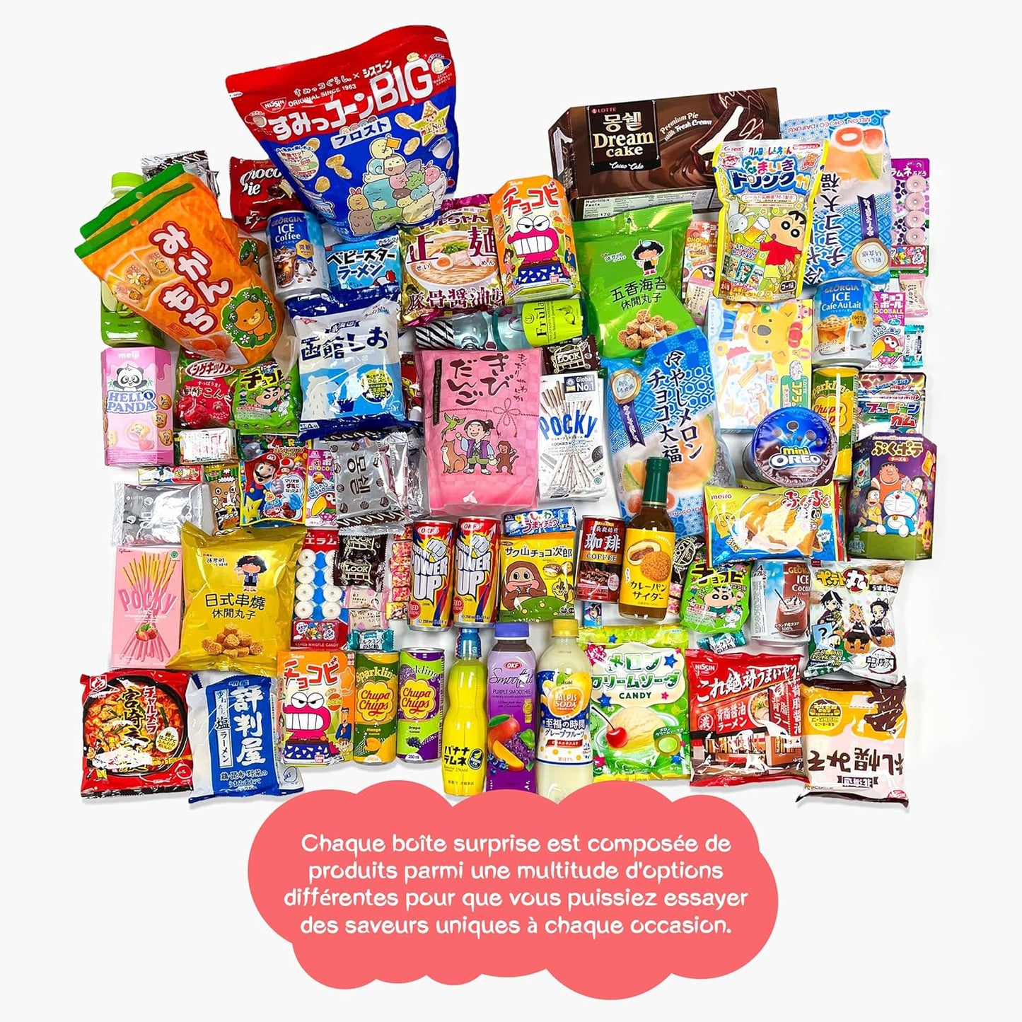 JAPON MARKET - JapanBox Premium: Dagashi - Box Bonbon Japonais - Coffret Japon Avec 20 U. Bonbon Japonais, Snack, Ramen, Chocolat, Biscuits ShinChan Et Boisson - Pack Idéal Cadeau Japonais Original