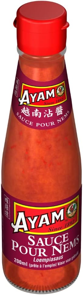 AYAM Sauce pour Nems | Sauce à base d'extraits de Poisson | Haute Qualité | Saveurs Authentiques d'Asie | Cuisiner chez Soi | Alimentation Saine | Sans Gluten | Sans Conservateurs - 200ml