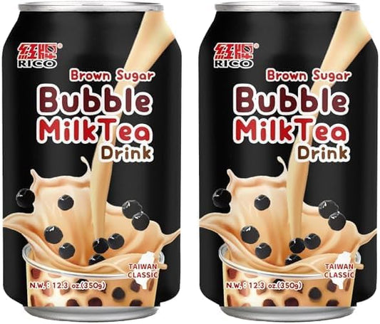RICO - Thé au lait à bulles Sucre brun - 1 X 340 ML (Lot de 2)