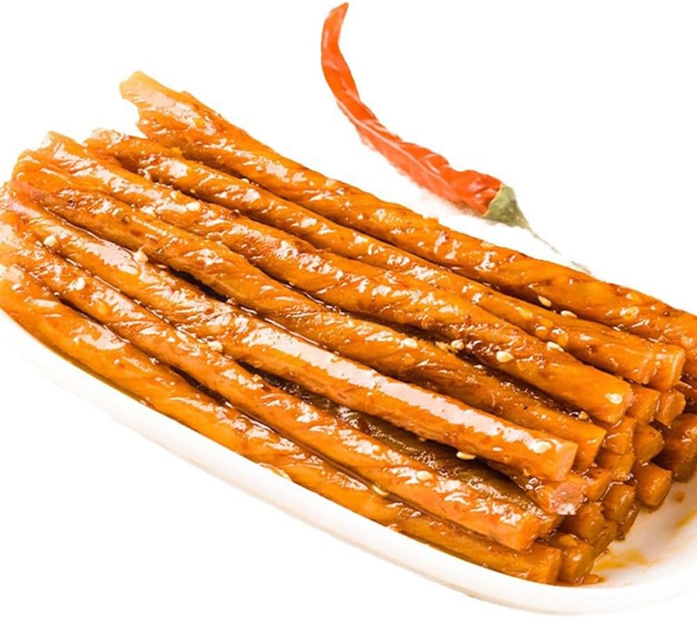 McKona Latiao - Snacks Chinois Épicés Épicé Chaud Snack En Rouleau De Tofu Épicé Délicieuses Collations Épicées Bandes Chaudes Classiques Pour Le Bureau Snack (100 G × 2 Pièces) (Saveur BBQ)