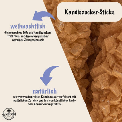 SIVIFOOD Rock Candy Sticks avec Cannelle Paquet de 10 - Bâtonnets de Bonbons Dorés sur Bâton pour Thé Cannelle Sucre sur Bâton Bâtonnets de Bonbons à Café à Offrir en Cadeau Bâtonnets de Décoration