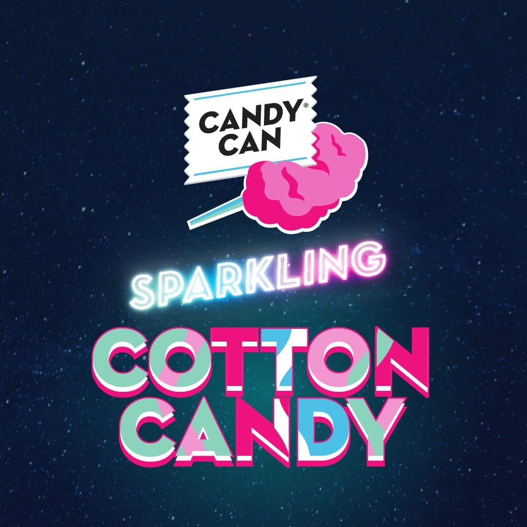 Candy Can, Cotton Candy, boisson pétillante, saveur nostalgique de soda américain, sans sucre, 1 boîte de 330 ml