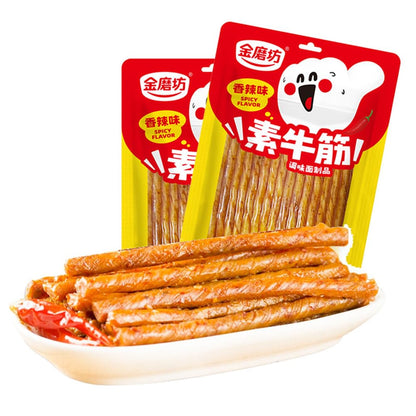 McKona Latiao - Snacks Chinois Épicés Épicé Chaud Snack En Rouleau De Tofu Épicé Délicieuses Collations Épicées Bandes Chaudes Classiques Pour Le Bureau Snack (100 G × 2 Pièces) (Saveur BBQ)