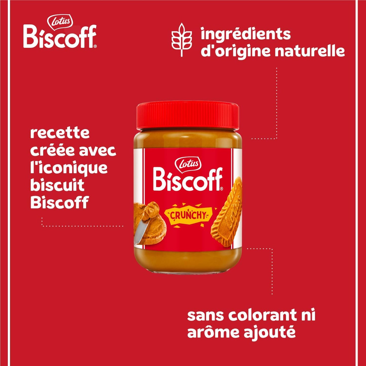 Lotus Biscoff | Biscoff Pâte à Tartiner | Crunchy | Vegan | Sans Fruits à Coque | Sans Colorant ni Arômes Artificiels | Pot PET | 380g
