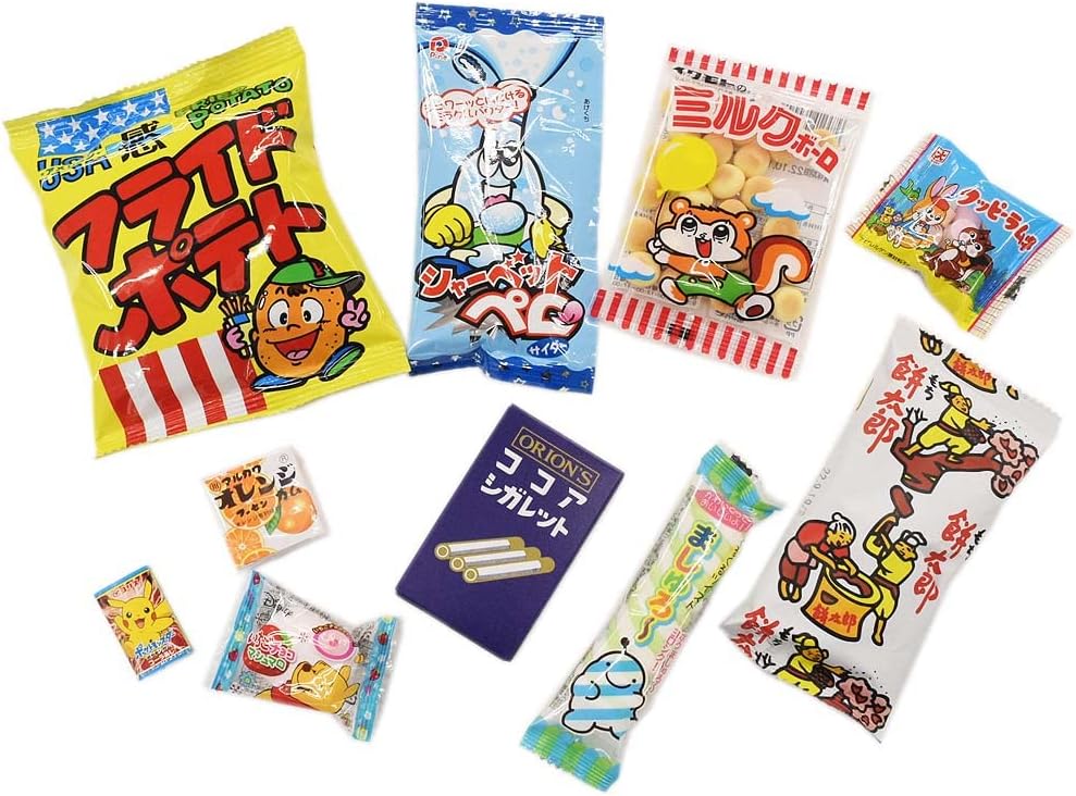 Assortiment de 40 bonbons japonais « MAIKO » DAGASHI - Bonbons japonais - Nourriture japonaise avec autocollant MAIKO Pio Big Bazar