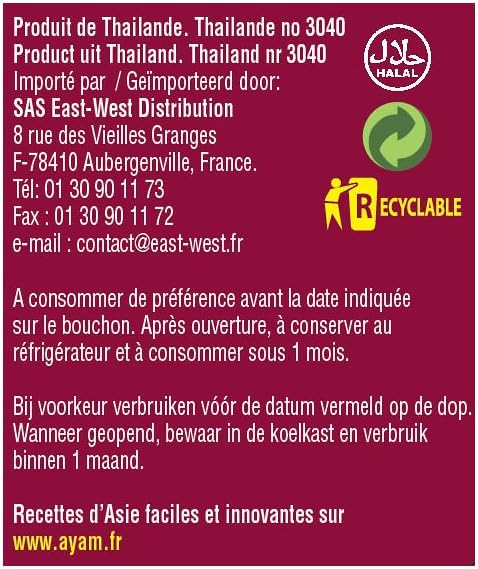 AYAM Sauce pour Nems | Sauce à base d'extraits de Poisson | Haute Qualité | Saveurs Authentiques d'Asie | Cuisiner chez Soi | Alimentation Saine | Sans Gluten | Sans Conservateurs - 200ml