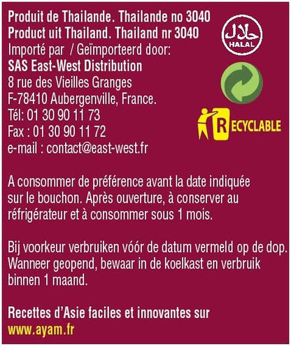 AYAM Sauce pour Nems | Sauce à base d'extraits de Poisson | Haute Qualité | Saveurs Authentiques d'Asie | Cuisiner chez Soi | Alimentation Saine | Sans Gluten | Sans Conservateurs - 200ml