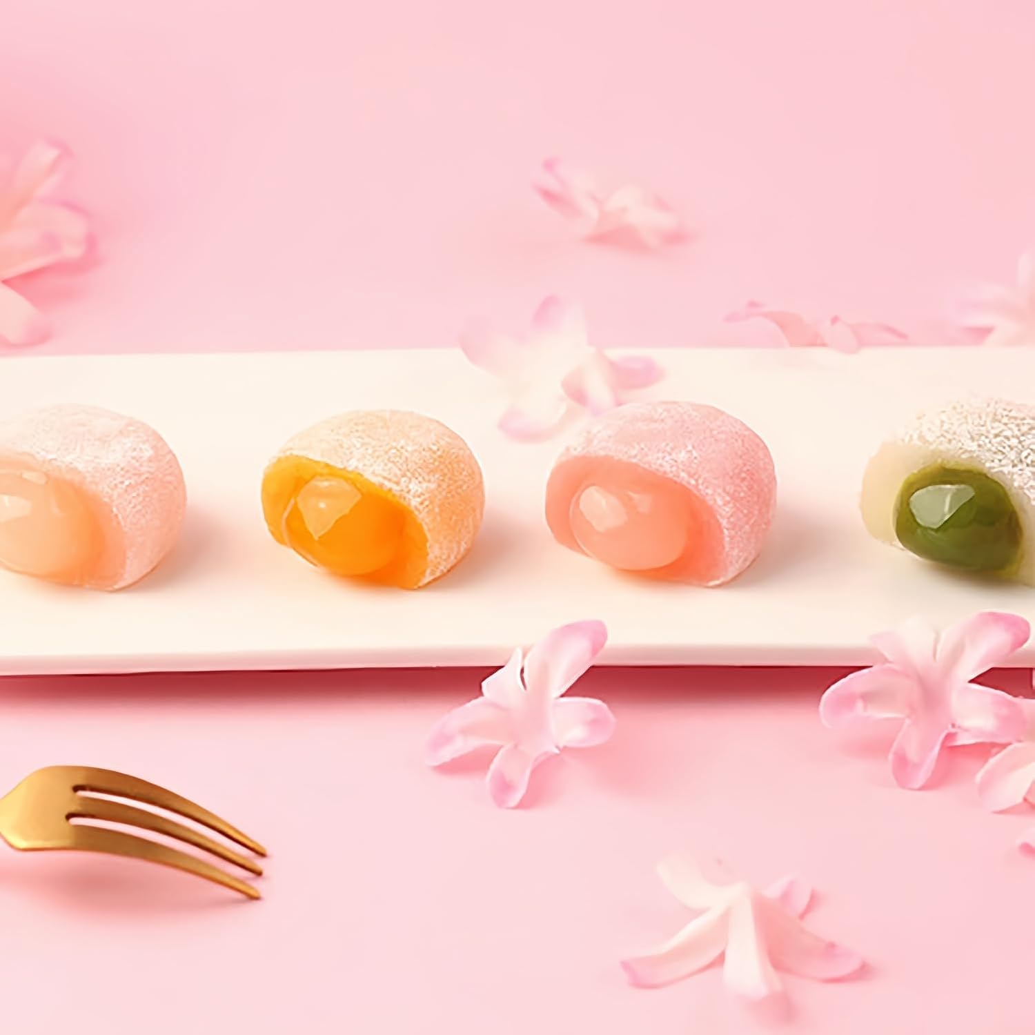 WSYLS Sandwich Mochi Set Gâteau de riz chinois Dessert asiatique délicieux Dessert moelleux et gluant 120G (Matcha)