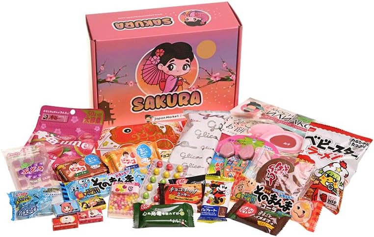 JAPON MARKET - JapanBox Édition Spéciale Noël - Box Bonbon Japonais, Assortiment Bonbons, Snack, Chocolats, Biscuits et Plus - Boite Surprise Idéale Pour Cadeau, Dégustation Japonaise Authentique