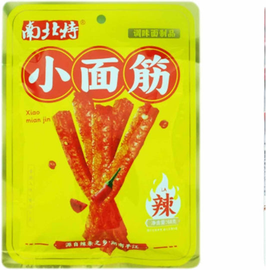 BaiLiSnacky De Bandes Épicées Latiao 68g*2Pcs Bâtons Épicés Chinois Collations Asiatiques Snacks Épicés Super Spicy Épicé & Savoureux Végétarien (petit gluten)