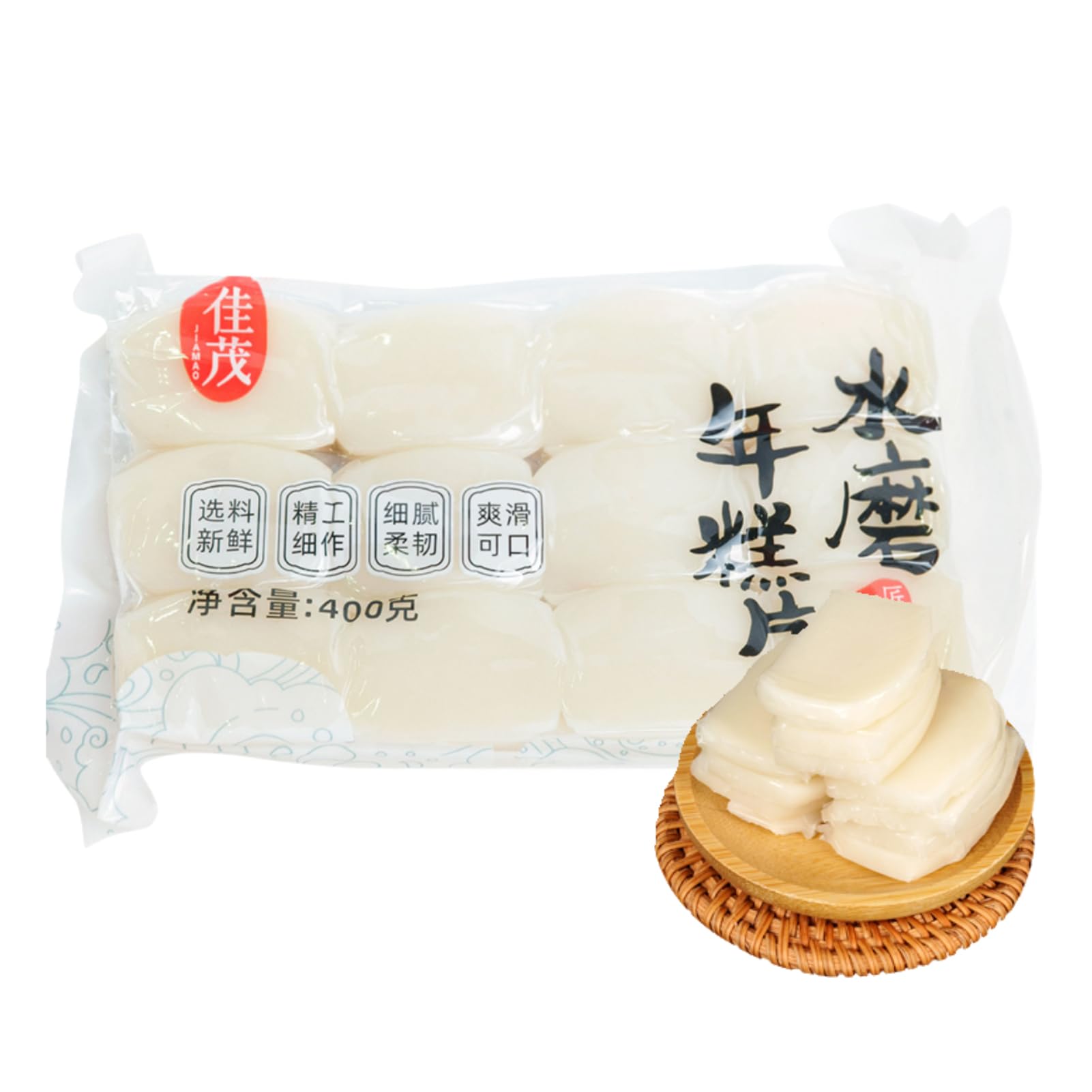 BaiLiSnacky Gâteau De Riz Naturel 400g Bâtonnets De Riz Gâteau De Riz Nouilles De Riz Pour Par Exemple Plats Asiatiques Fondue Gâteau De Riz Frit Chinois (Bâtonnets de galettes de riz)