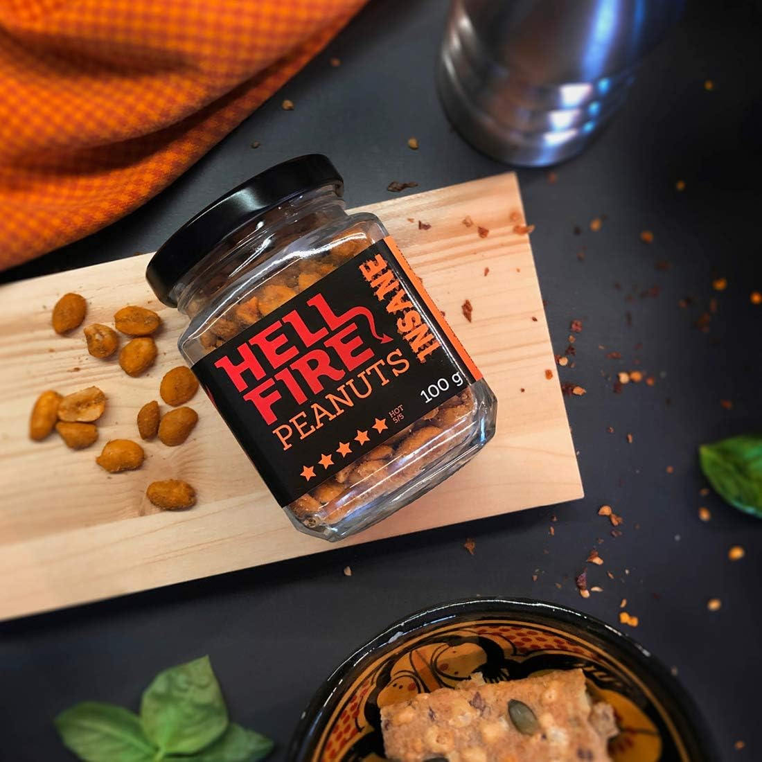 I LOVE SPICY Hellfire Peanuts Insane 100g Carolina Reaper Cacahuètes Super Épicées Snacks Salés; Piquant 5/5