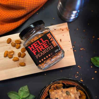 I LOVE SPICY Hellfire Peanuts Insane 100g Carolina Reaper Cacahuètes Super Épicées Snacks Salés; Piquant 5/5