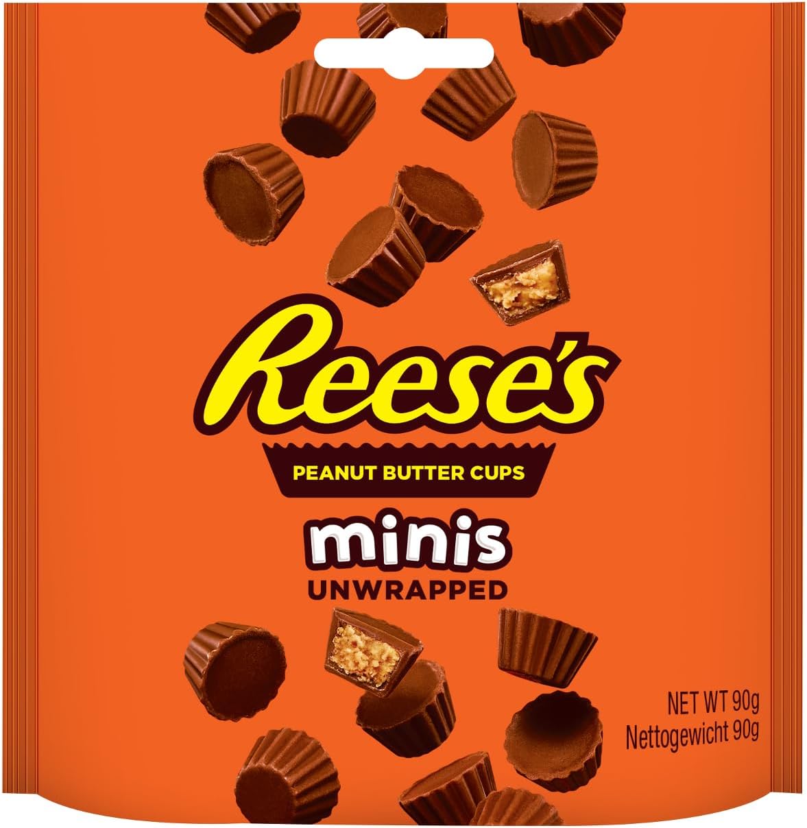 REESE'S- Boite de 10 sachets de 90gr de bouchées de chocolat au lait fourrées au beurre de cacahuètes
