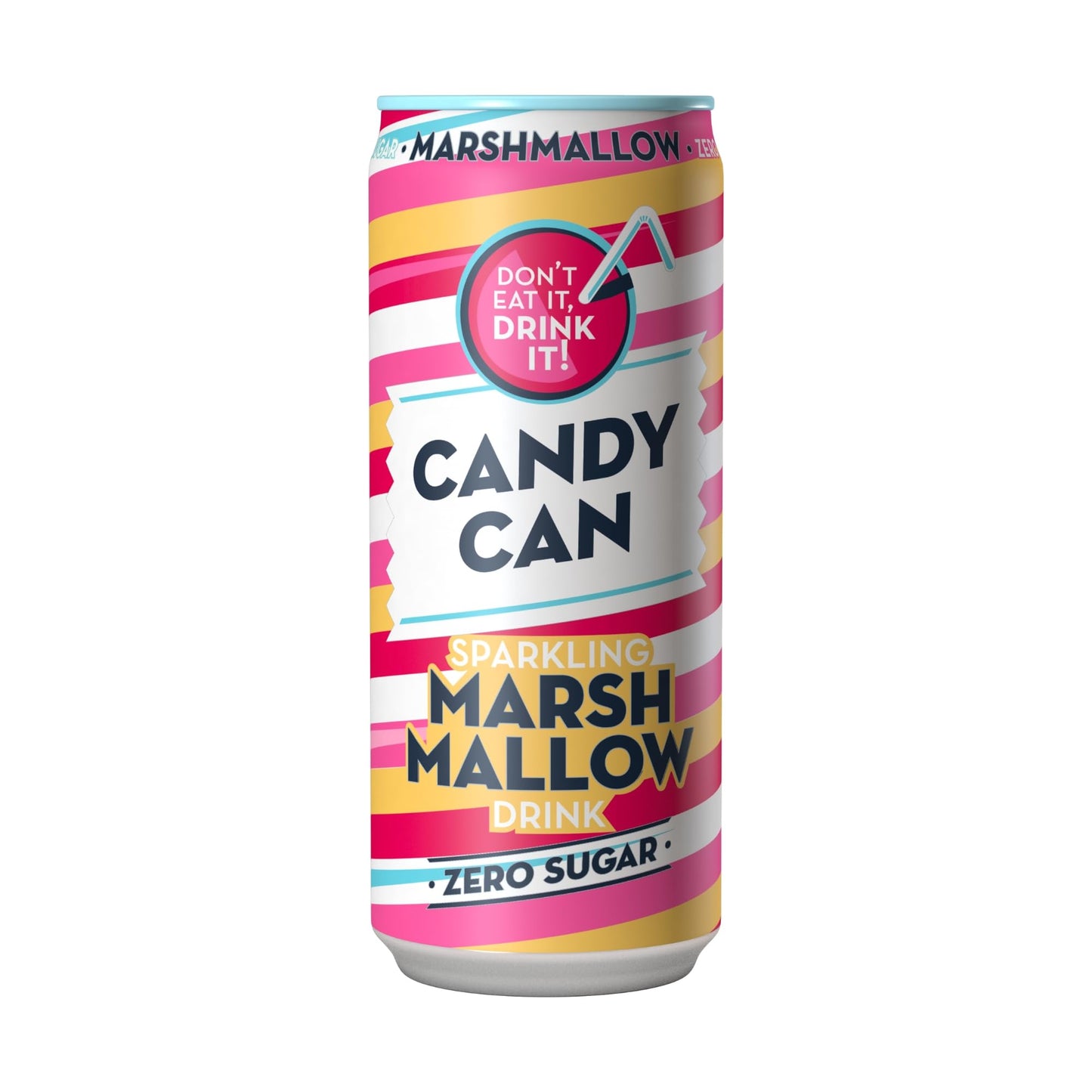 Candy Can, Cotton Candy, boisson pétillante, saveur nostalgique de soda américain, sans sucre, 1 boîte de 330 ml