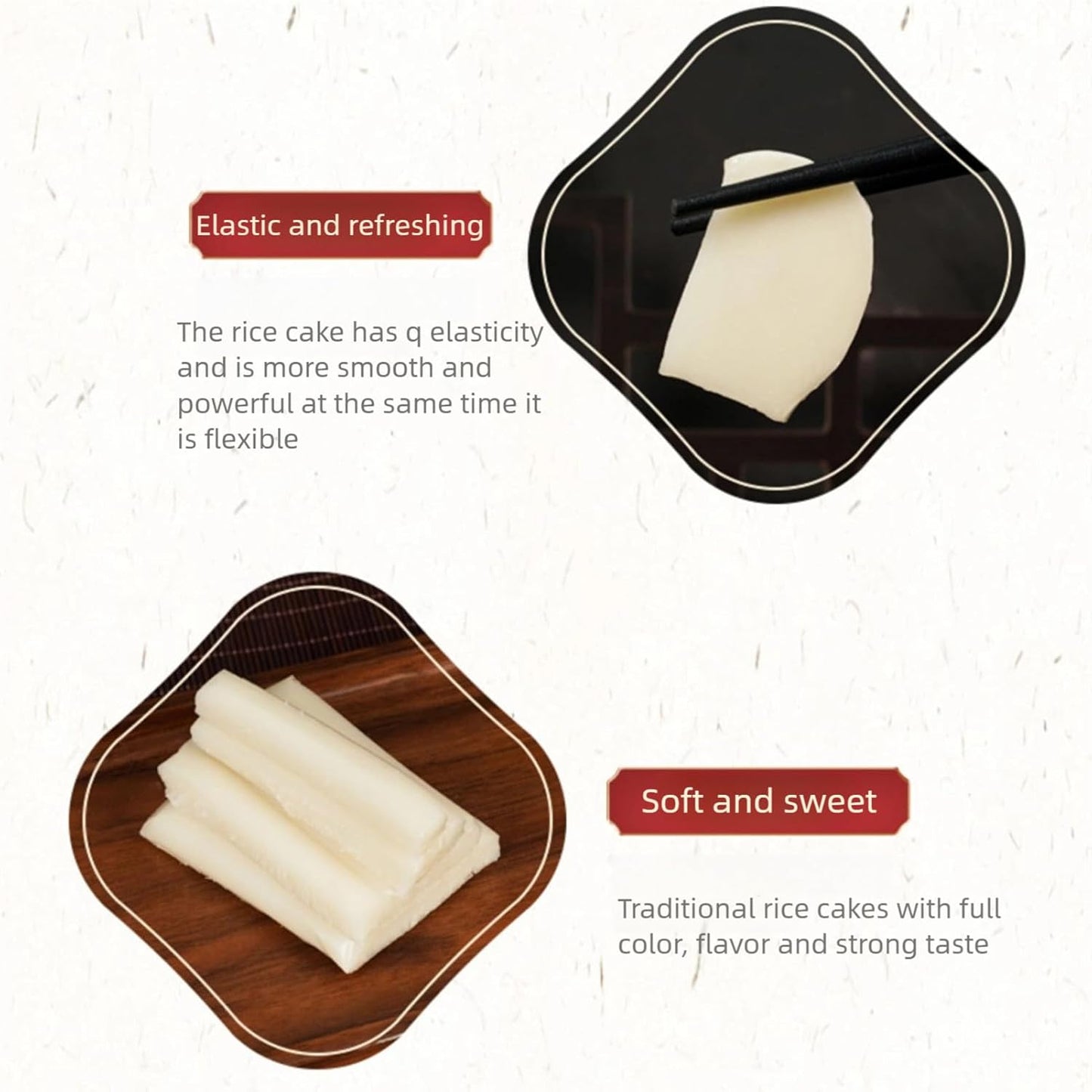 BaiLiSnacky Gâteau De Riz Naturel 400g Bâtonnets De Riz Gâteau De Riz Nouilles De Riz Pour Par Exemple Plats Asiatiques Fondue Gâteau De Riz Frit Chinois (Bâtonnets de galettes de riz)