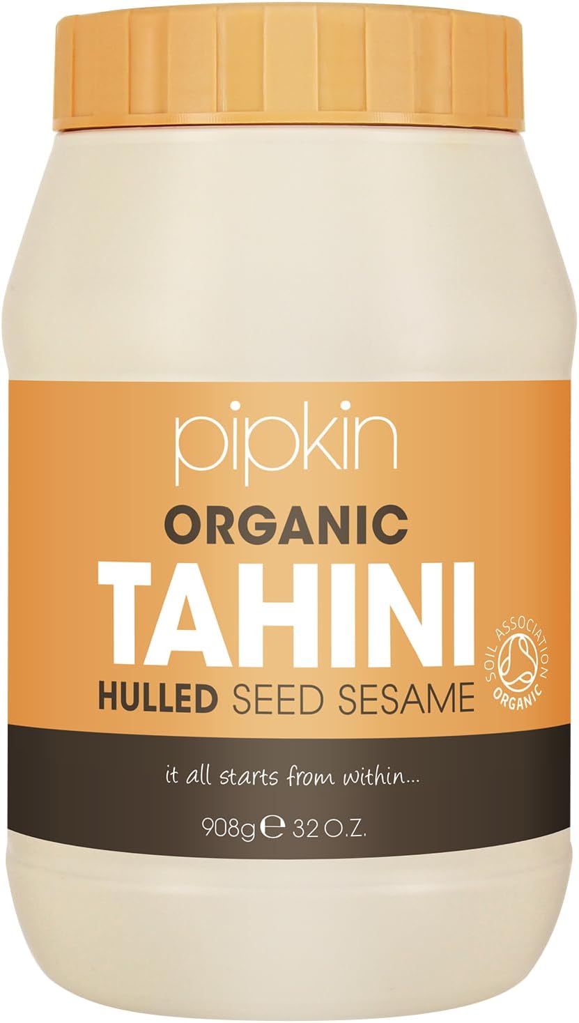 Tahini 100% biologique Pipkin 908g - Graines de sésame éthiopien grillées et pressées - Entièrement naturel, kascher, végétarien, et sans OGM