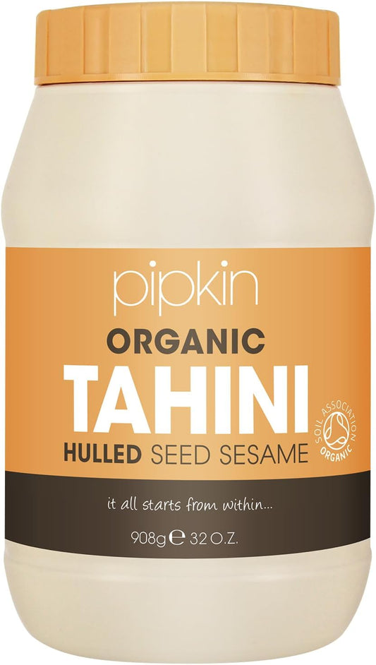 Tahini 100% biologique Pipkin 908g - Graines de sésame éthiopien grillées et pressées - Entièrement naturel, kascher, végétarien, et sans OGM