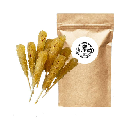 SIVIFOOD Rock Candy Sticks avec Cannelle Paquet de 10 - Bâtonnets de Bonbons Dorés sur Bâton pour Thé Cannelle Sucre sur Bâton Bâtonnets de Bonbons à Café à Offrir en Cadeau Bâtonnets de Décoration