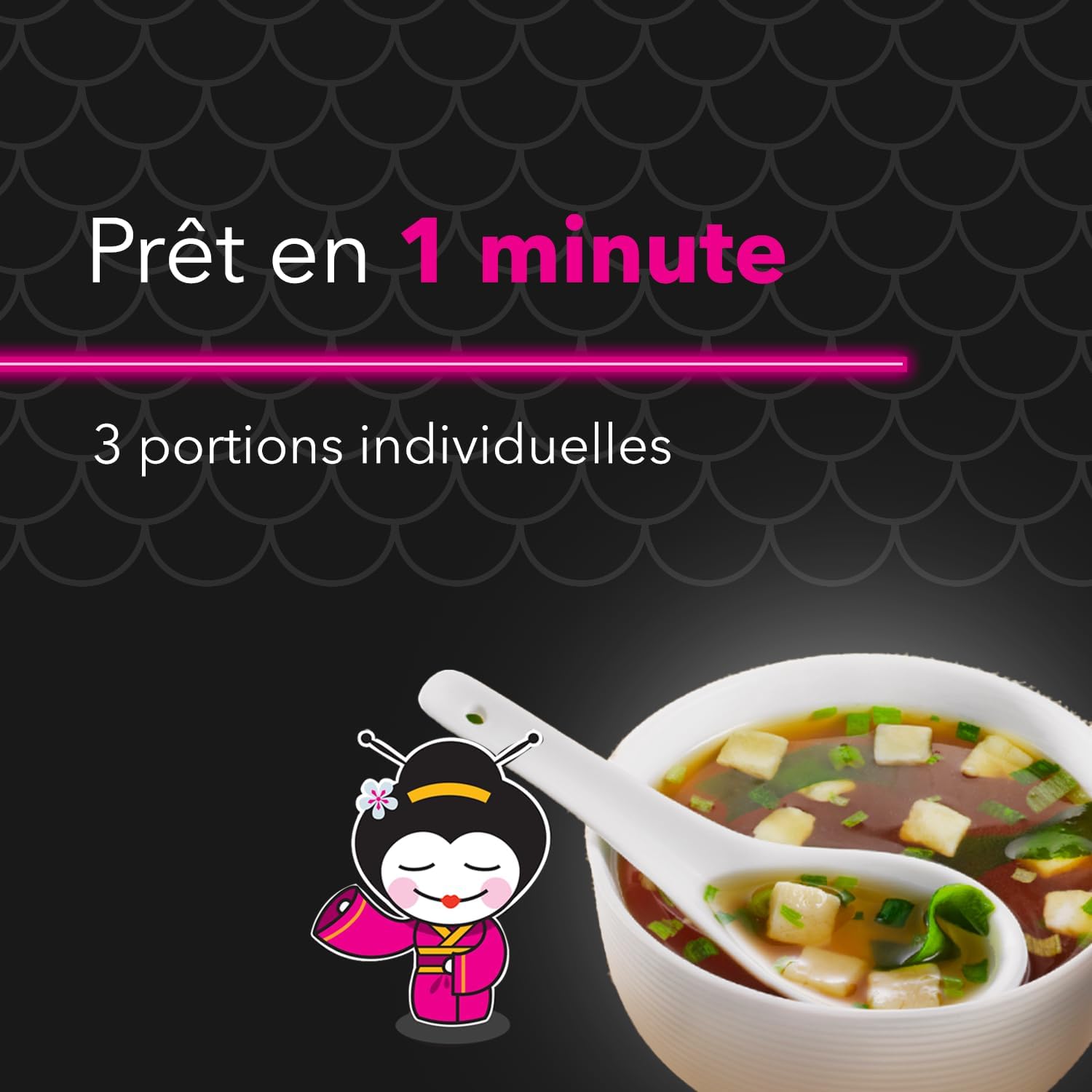 TANOSHI - Soupe Miso Tofu - Soupe Instantanée - 3 Personnes - Sans Glutamate Ajouté - 60, 9 g