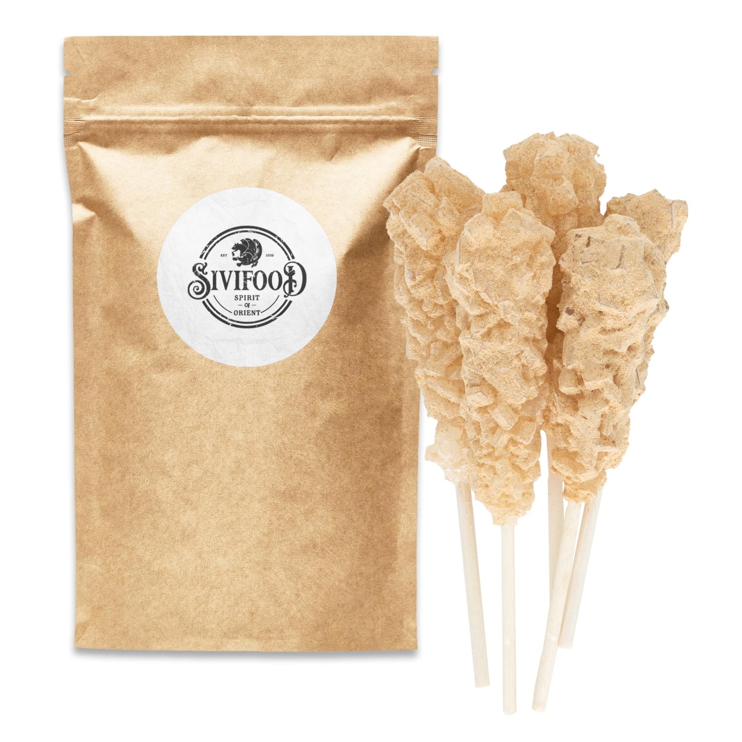 SIVIFOOD Rock Candy Sticks avec Cannelle Paquet de 10 - Bâtonnets de Bonbons Dorés sur Bâton pour Thé Cannelle Sucre sur Bâton Bâtonnets de Bonbons à Café à Offrir en Cadeau Bâtonnets de Décoration