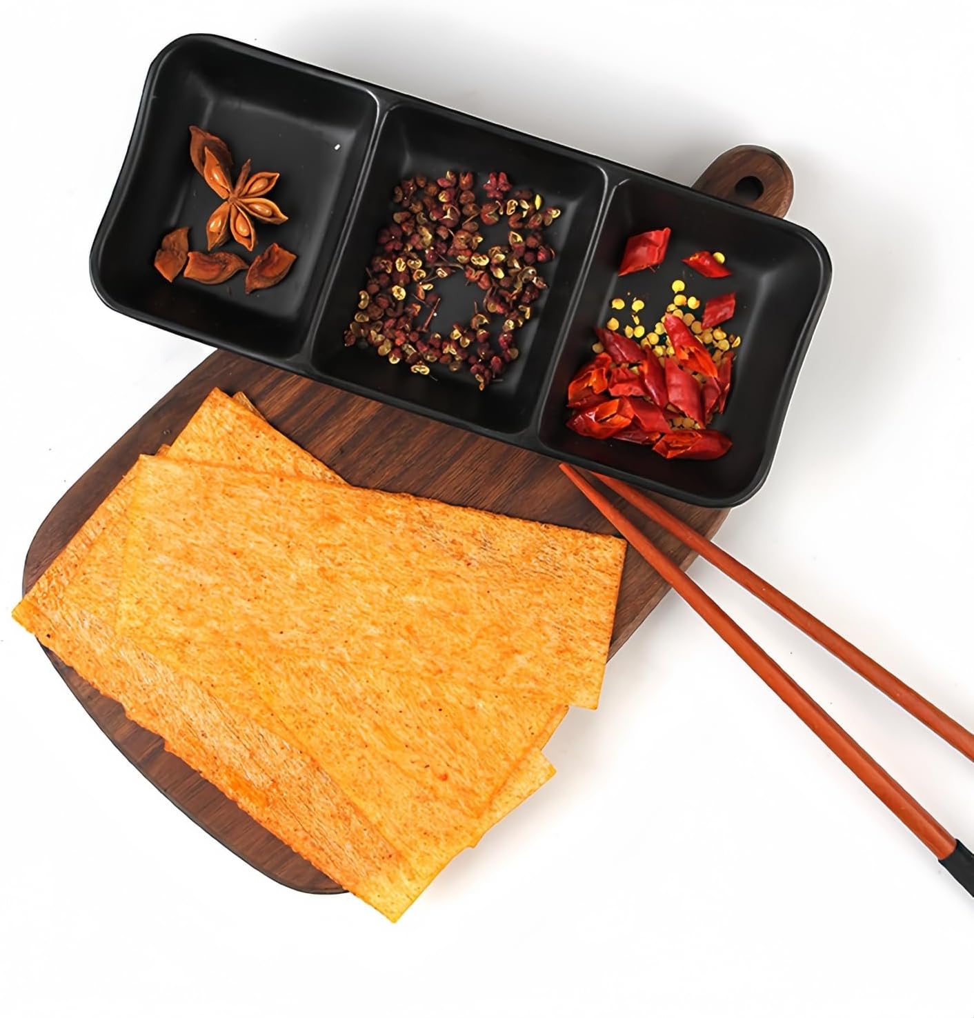 MKSDDF - Lot de 5 paquets de collations chinoises Latiao Latioa, collations asiatiques, nouilles épicées, tranches épicées, bandes épicées chinoises, 16 g
