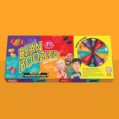 Jelly Belly Bean Boozled 100g avec roue – Bonbon americain - Défi goûts bizarres – Jelly Beans Challenge – Jeu Amusant & Extrême – Idéal pour Soirées, EVG/EVJF & Fêtes