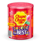 Chupa Chups - Tubo de 100 Sucettes - Parfums Choco/Vanille, Lait/Fraise, Caramel - 0 Pour cent de Matières Grasses - Idéal pour Fêtes d'Anniversaires - Boite Milky de 1,2 Kg