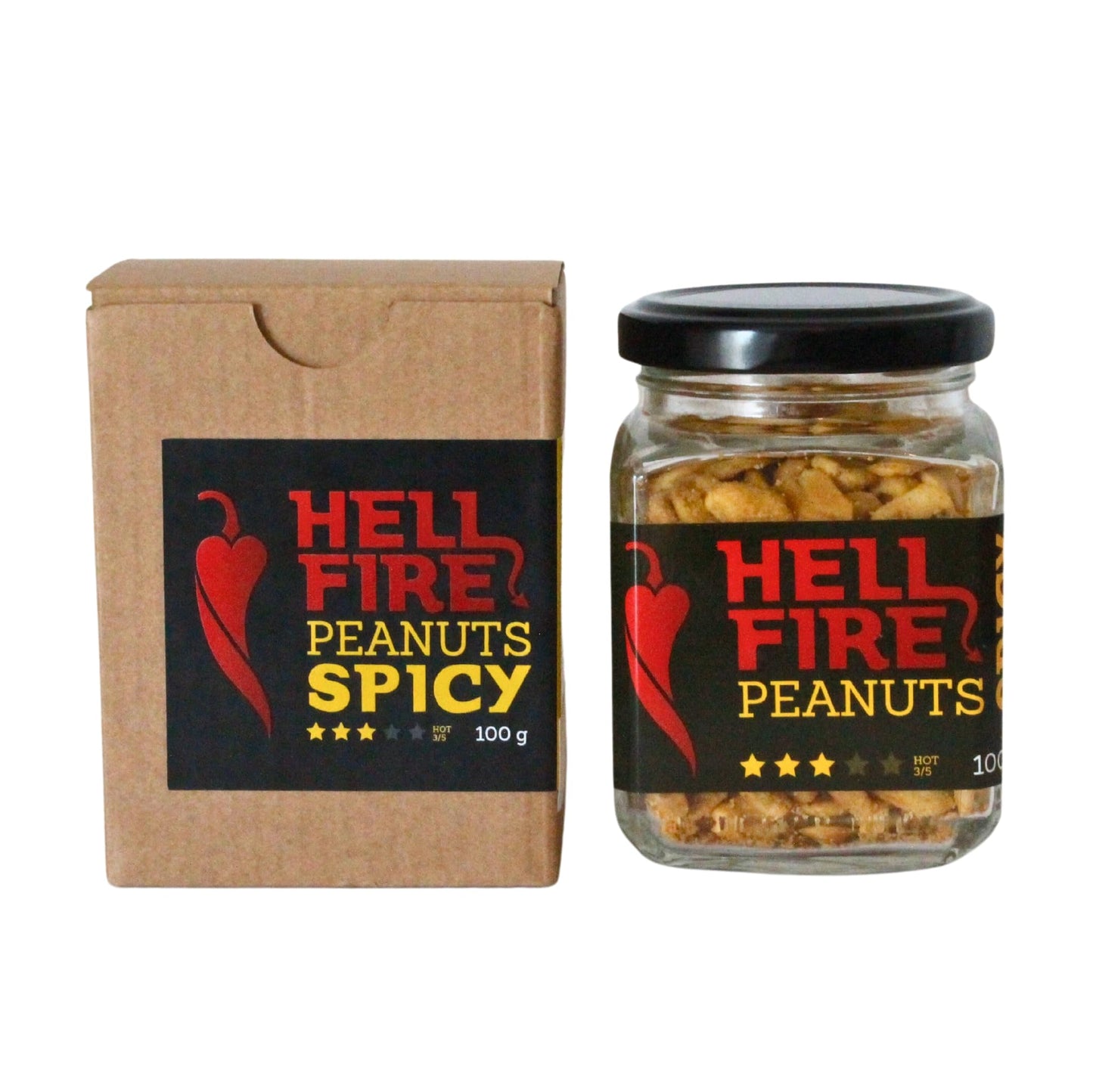 I LOVE SPICY Hellfire Peanuts Insane 100g Carolina Reaper Cacahuètes Super Épicées Snacks Salés; Piquant 5/5