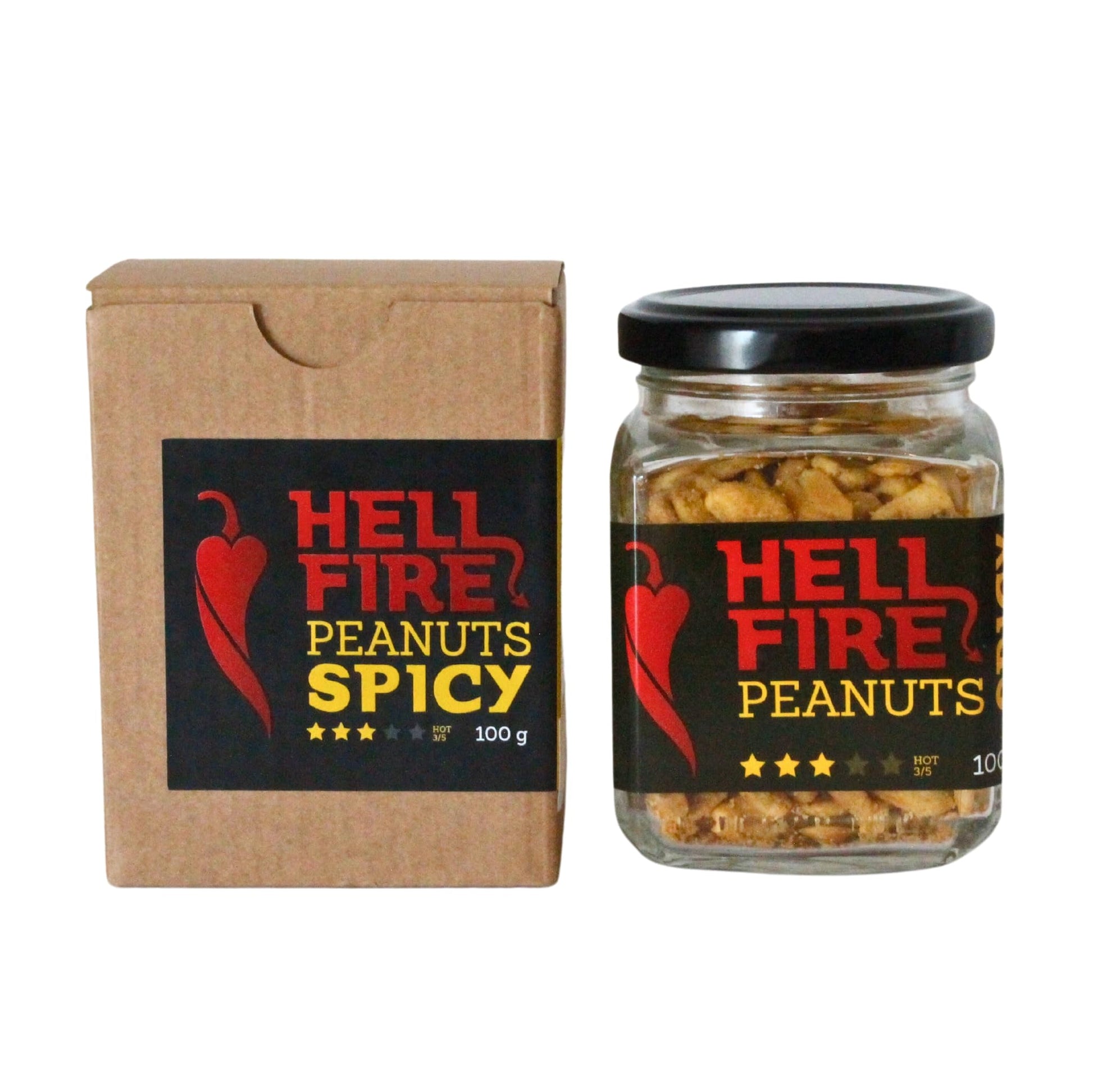 I LOVE SPICY Hellfire Peanuts Insane 100g Carolina Reaper Cacahuètes Super Épicées Snacks Salés; Piquant 5/5