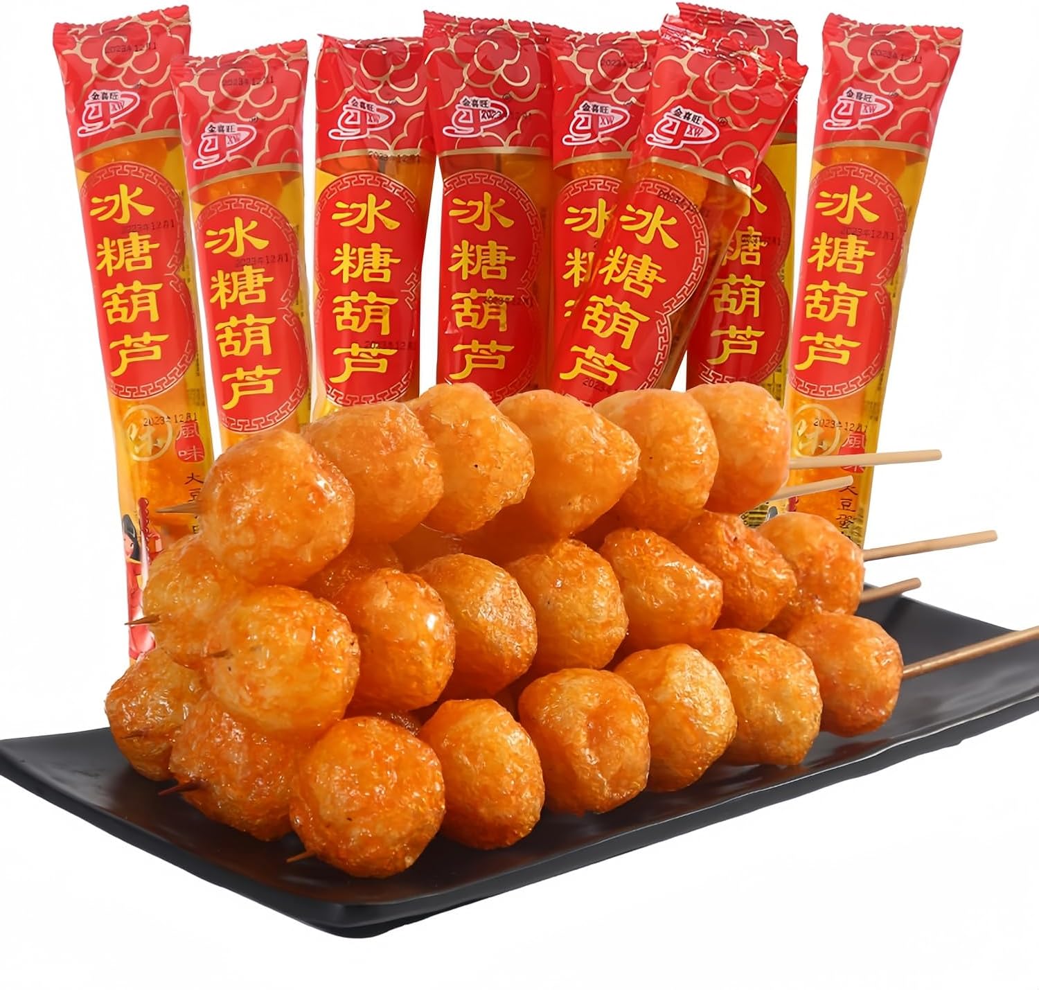 MKSDDF - collations chinoises latiao, collations asiatiques, 10 paquets, environ 120 grammes, bandes sucrées et épicées, brochettes de haws confites, bandes épicées, latiao, latioa