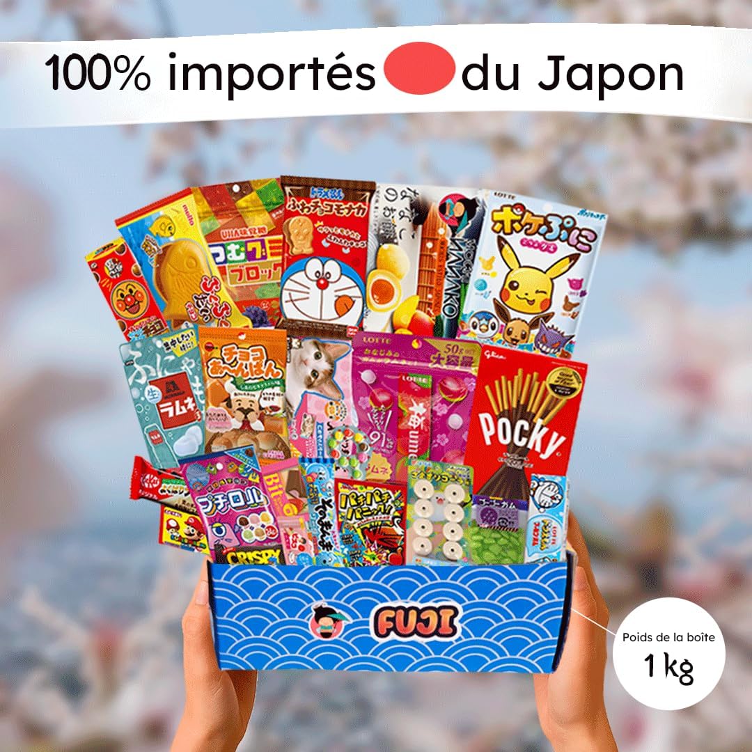 JAPON MARKET | Box Bonbon Japonais Premium | JapanBox Édition Spéciale | Bonbon Japonais | Bonbon Anniversaire Enfant| Assortiment Bonbons Avec Ramen, Snack Salé, Chocolats, Boissons, Biscuits | Fuji