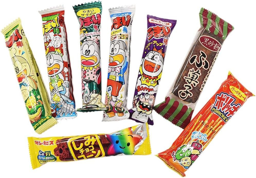 Assortiment de 40 bonbons japonais « MAIKO » DAGASHI - Bonbons japonais - Nourriture japonaise avec autocollant MAIKO Pio Big Bazar