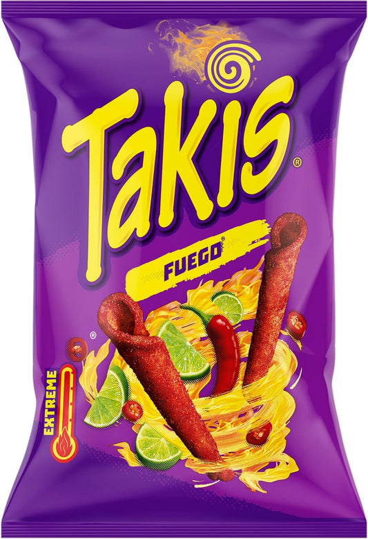 TAKIS - Chilli Corn & Lime Fuego Snack - 100g (Lot de 1)