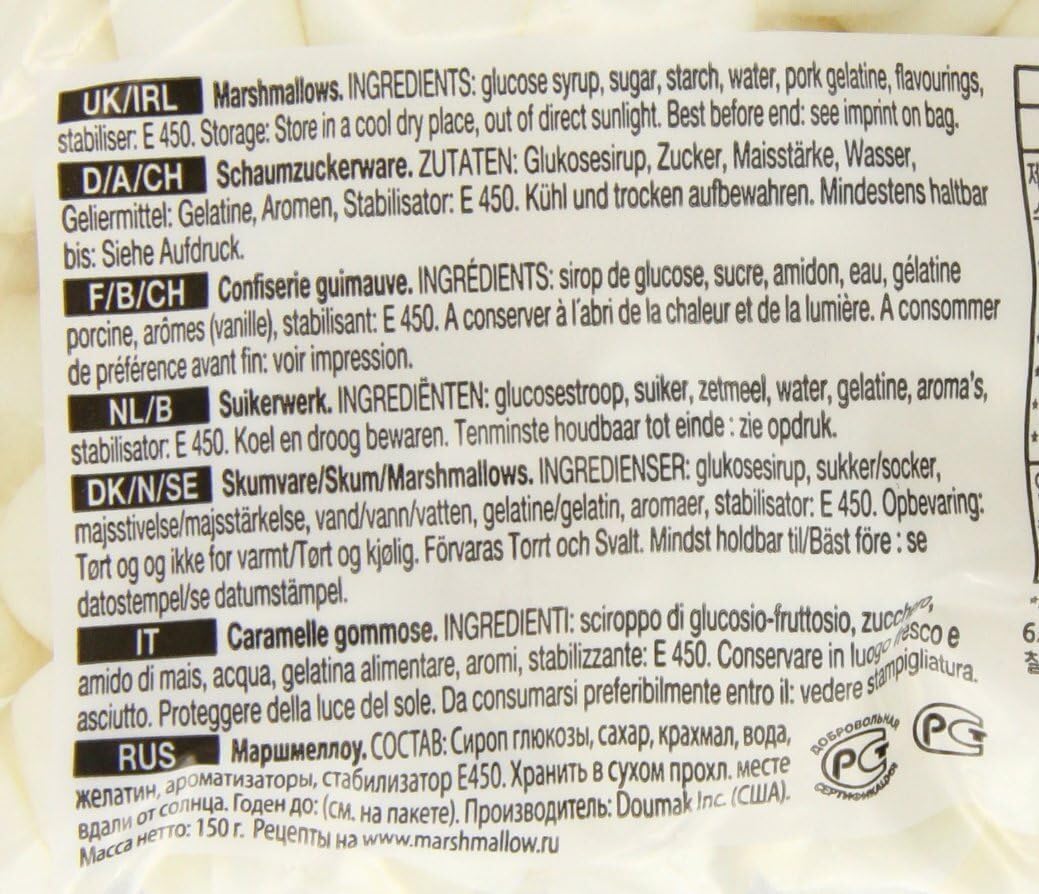 Rocky Mountain Marshmallows Mini 3x150g, bonbons américains traditionnels à rôtir sur le feu de camp, à griller ou à cuire au four, 3x150g