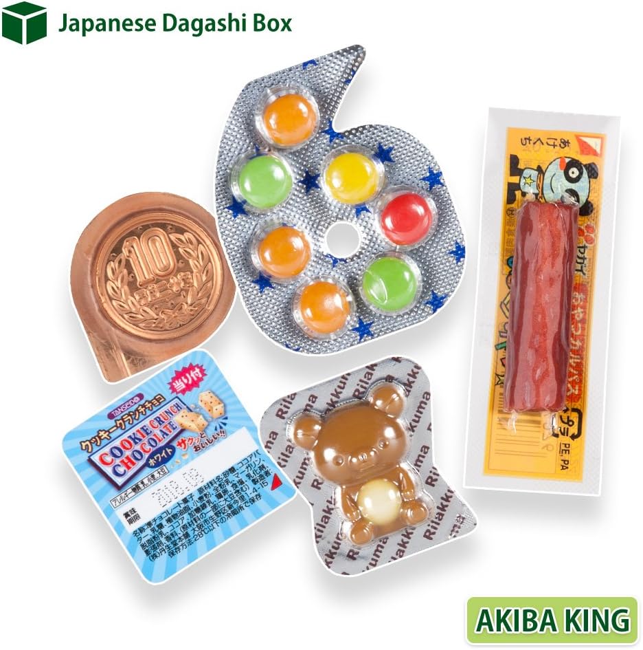 Trial Japonais Candy Dagashi Boîte 20 pcs Umaibo Snack Gumi pomme de terre Chip Kitty chocolat w / AKIBA KING Autocollant