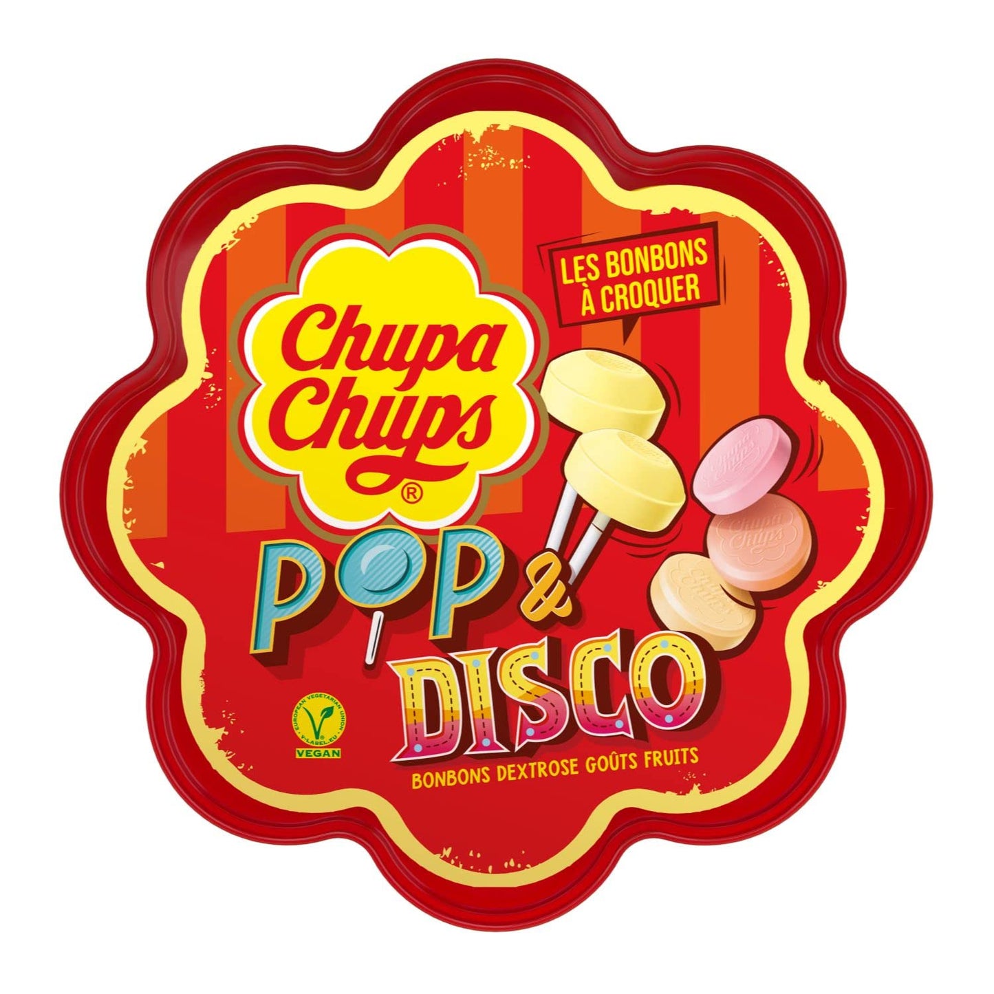 Chupa Chups - Tubo de 100 Sucettes - Parfums Choco/Vanille, Lait/Fraise, Caramel - 0 Pour cent de Matières Grasses - Idéal pour Fêtes d'Anniversaires - Boite Milky de 1,2 Kg