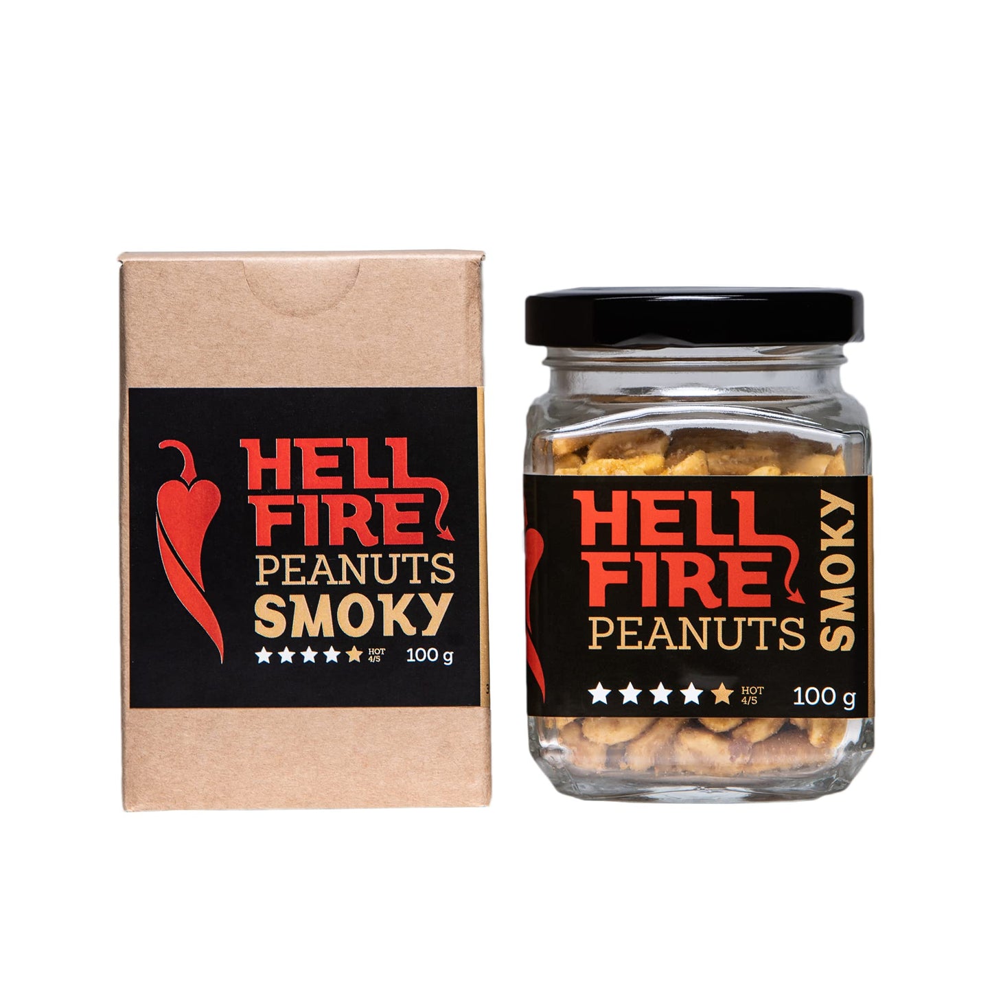 I LOVE SPICY Hellfire Peanuts Insane 100g Carolina Reaper Cacahuètes Super Épicées Snacks Salés; Piquant 5/5