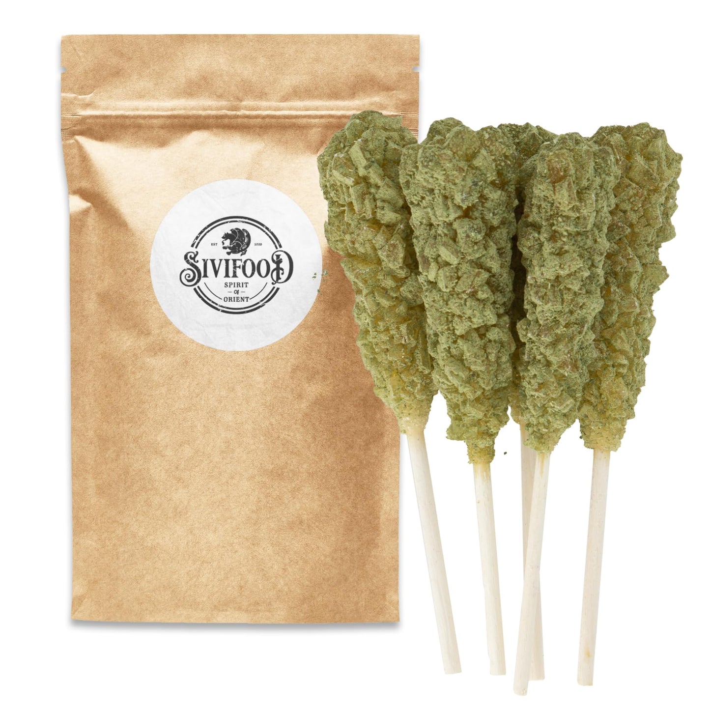SIVIFOOD Rock Candy Sticks avec Cannelle Paquet de 10 - Bâtonnets de Bonbons Dorés sur Bâton pour Thé Cannelle Sucre sur Bâton Bâtonnets de Bonbons à Café à Offrir en Cadeau Bâtonnets de Décoration