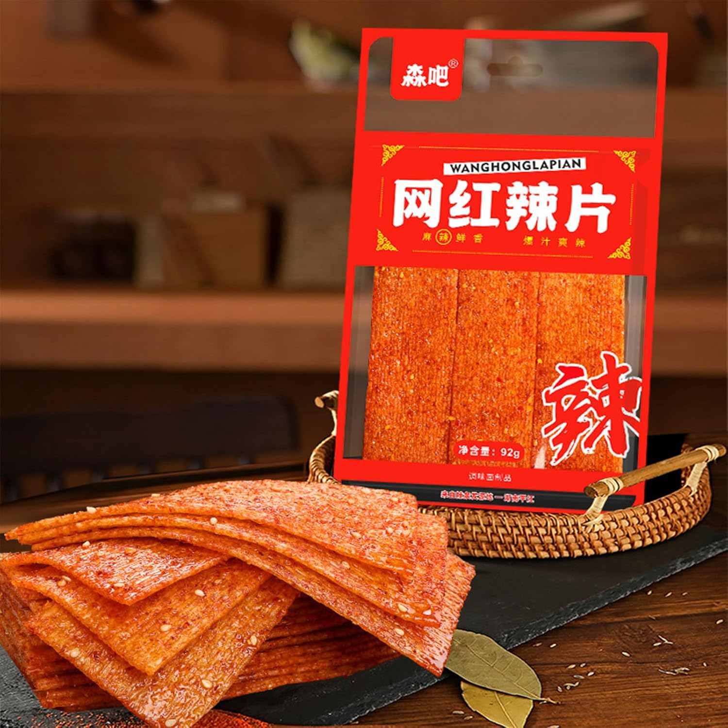 BaiLiSnacky Bâtonnets latiao – Snack Authentique Chinois | Végétarien | Épicé & Savoureux (92g*4 paquets)