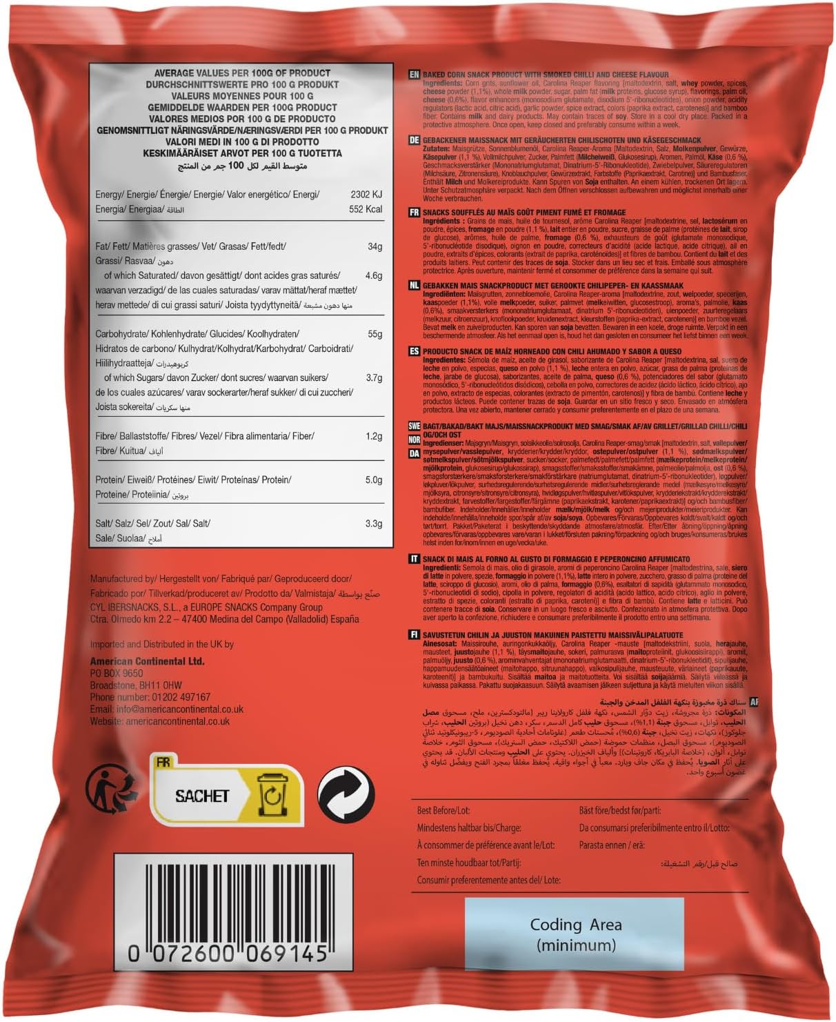 HERR'S - Cravates au fromage Carolina Reaper - 1 X 113 GR