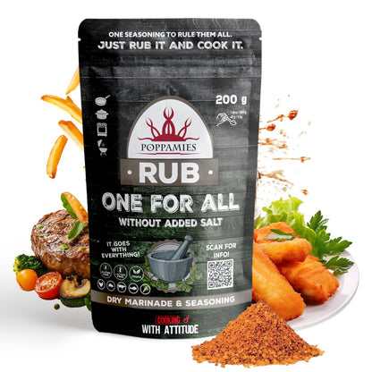 Poppamies Louisiana Cajun BBQ Rub - Assaisonnement BBQ 100% Naturel - Marinade Sèche & Épices. Particulièrement adapté pour le poulet et les fruits de mer - Idéal au Grill au Four -Grand Format (200g)
