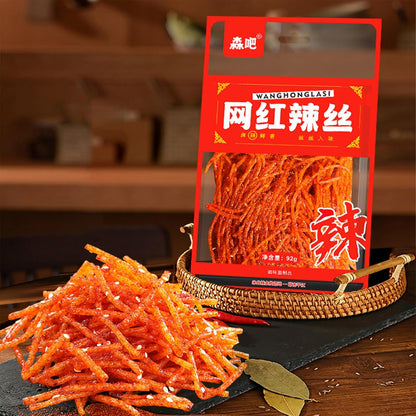 BaiLiSnacky Bâtonnets latiao – Snack Authentique Chinois | Végétarien | Épicé & Savoureux (92g*4 paquets)